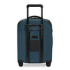 Blue Briggs & Riley suitcase with black handle and wheels on a white background