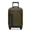 Green Briggs & Riley suitcase with black accents on a white background