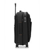 Black Briggs & Riley suitcase with wheels and handle on a white background