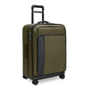 Green Briggs & Riley suitcase with black accents on white background
