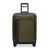 Green Briggs & Riley suitcase with black accents on white background