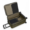Green Briggs & Riley suitcase with black accents on white background
