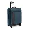 Blue Briggs & Riley suitcase with black accents on white background