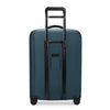 Blue Briggs & Riley suitcase with black accents on white background