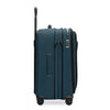 Blue Briggs & Riley suitcase with black accents on white background