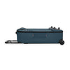 Blue Briggs & Riley suitcase with wheels on a white background