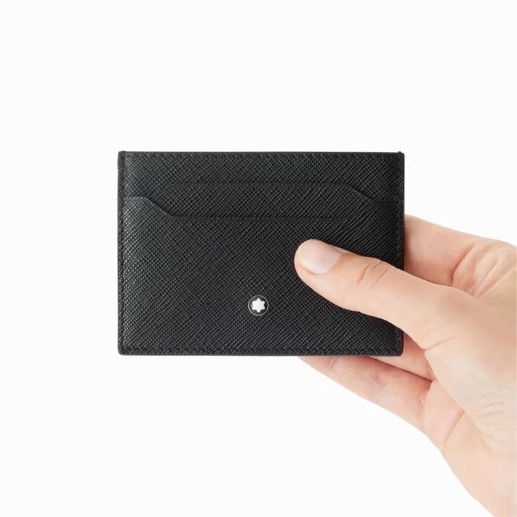 in hand black Montblanc Sartorial Card Holder 5cc