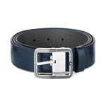 front of dark blue/grey Montblanc 35mm Reversible belt