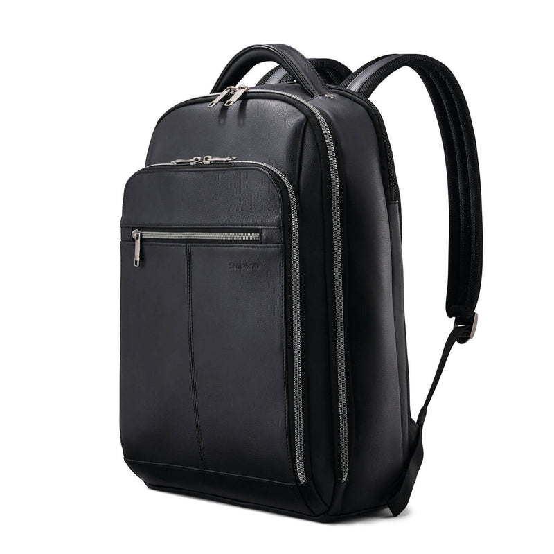 Samsonite Classic Leather Backpack 15.6" in Black front view