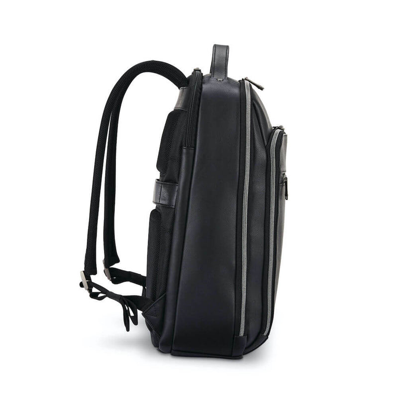 Samsonite Classic Leather Backpack 15.6" in Black side view