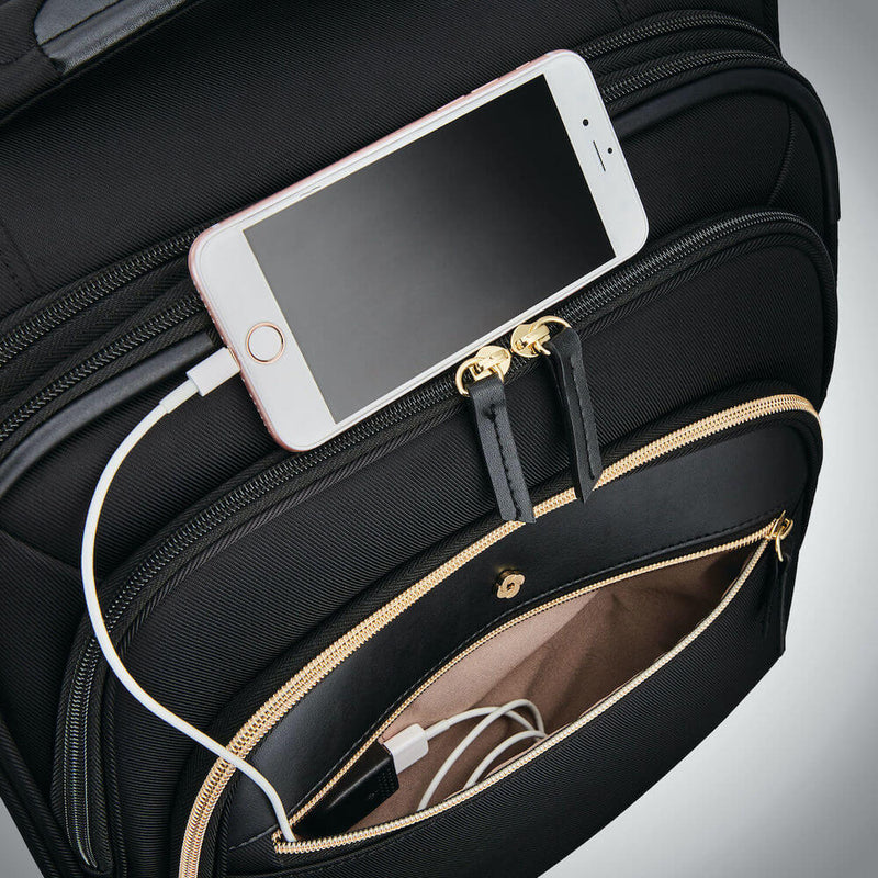 Samsonite Mobile Solution Women's Spinner Carry-On Expandable in colour Black USB port