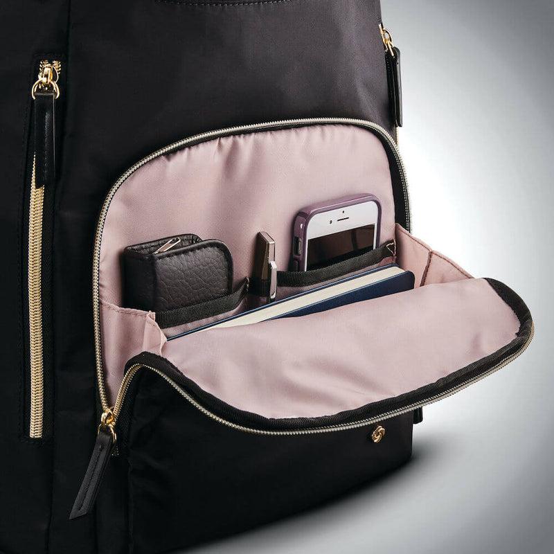 Samsonite Mobile Solution Deluxe Backpack 15.6" in Black front organizer