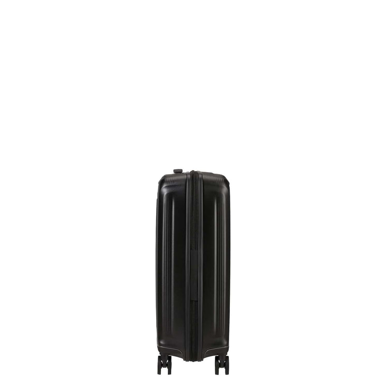 Side of matte graphite Samsonite Nuon Spinner Carry-on Expandable