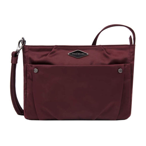 Travelon Anti-Theft Parkview Small Crossbody in colour Wine- Forero’s Bags and Luggage Vancouver Richmond