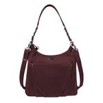 Travelon Anti-Theft Parkview Hobo Crossbody in colour Wine - Forero’s Bags and Luggage Vancouver Richmond
