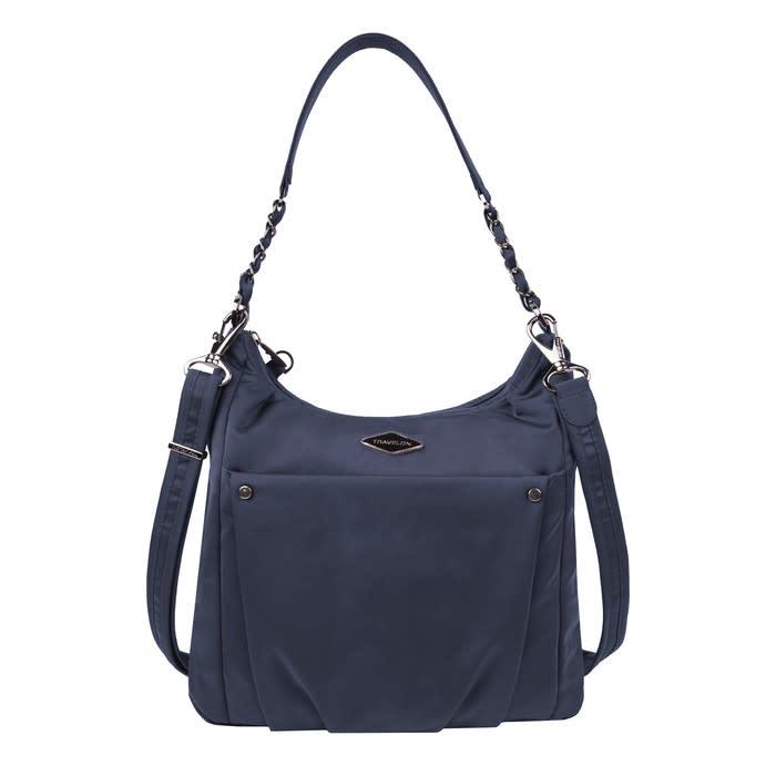 Travelon Anti-Theft Parkview Hobo Crossbody in colour Navy - Forero’s Bags and Luggage Vancouver Richmond