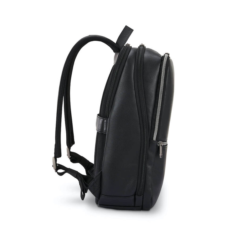 Samsonite Classic Leather Slim Backpack 14.1" in Black side view