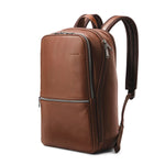 Samsonite Classic Leather Slim Backpack 14.1" in Cognac front view