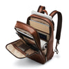 Samsonite Classic Leather Slim Backpack 14.1" in Cognac inside view