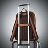 Samsonite Classic Leather Slim Backpack 14.1" in Cognac rear view
