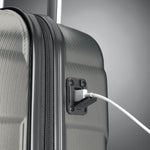 Samsonite Winfield NXT Spinner Underseater in Charcoal USB port