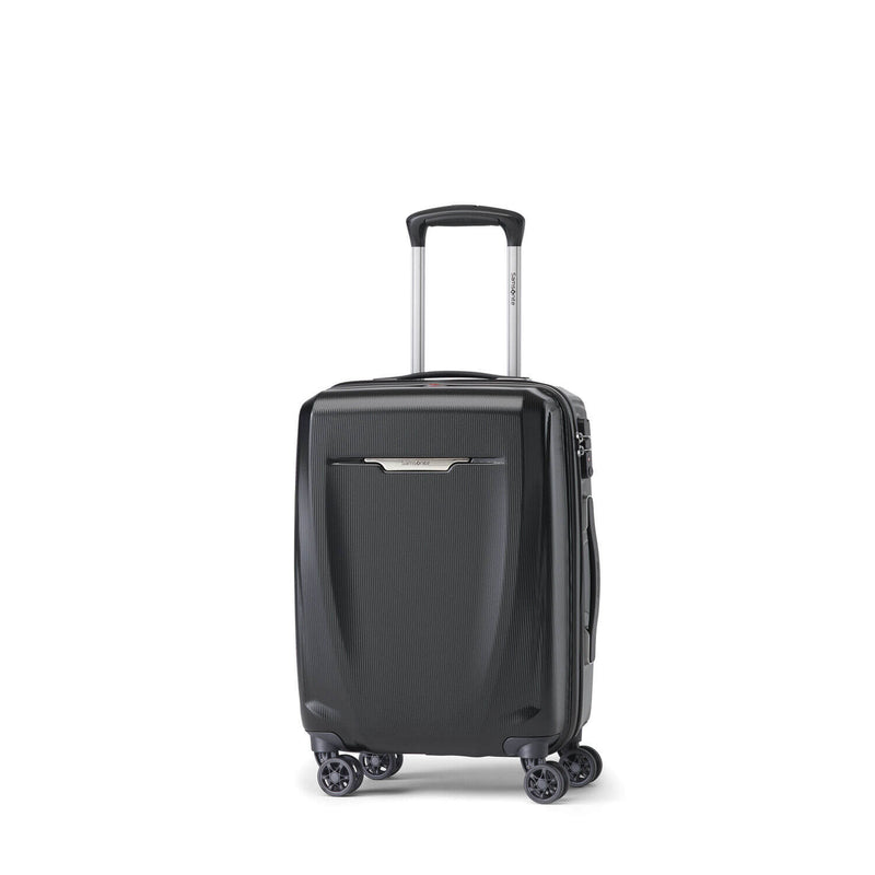 Samsonite Pursuit DLX Plus Spinner Carry-On in Black front view