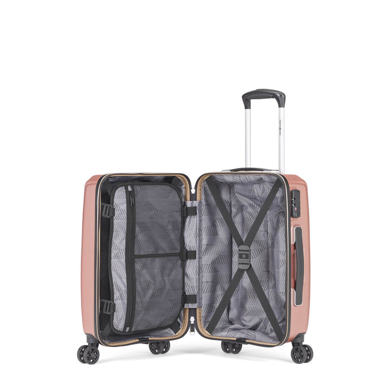 Samsonite Pursuit DLX Plus Spinner Carry-On in Rose Gold inside view