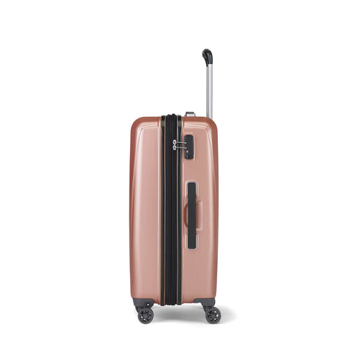 Samsonite Pursuit DLX Plus Spinner Medium Expandable in Rose Gold side view