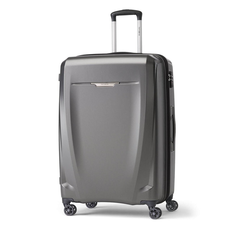 Samsonite Pursuit DLX Plus Spinner Large Expandable in Charcoal front view