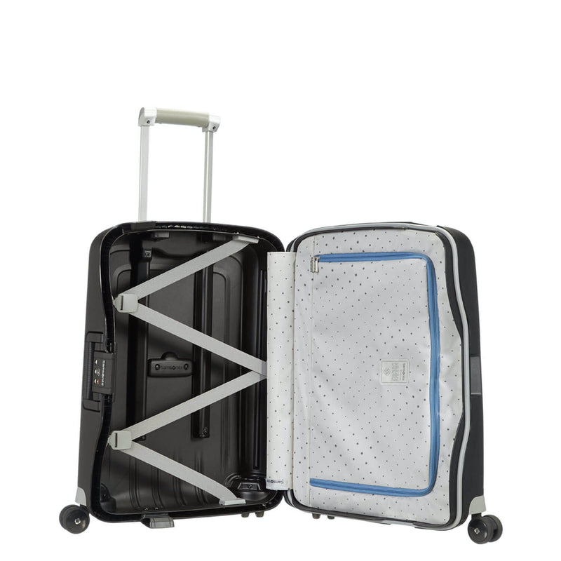 Samsonite S'cure Spinner Carry-On in Black inside view