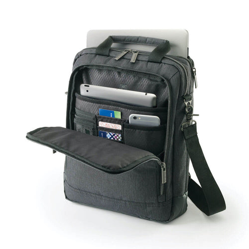 Samsonite Modern Utility Vertical Messenger Bag 13.3" in Charcoal Heather organizer pocket