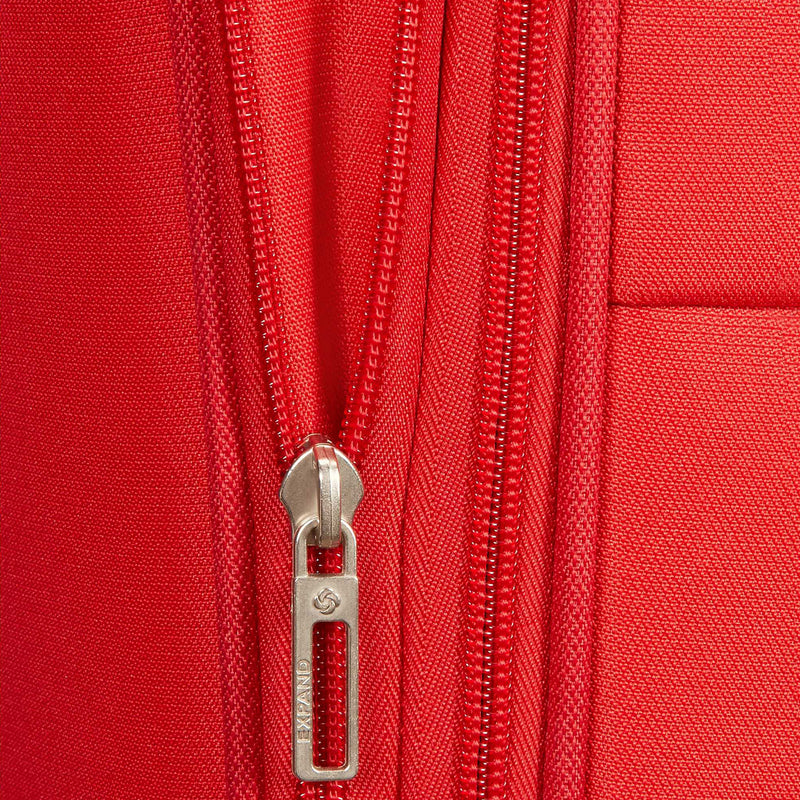 Samsonite Base Boost Spinner Medium Expandable in Red zippered expansion