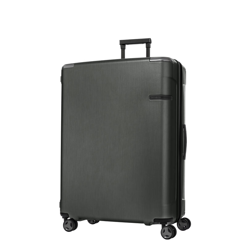 Samsonite Evoa Spinner Large Expandable in Brushed Black front view
