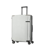 Samsonite Evoa Spinner Medium Expandable in Brushed Silver front view
