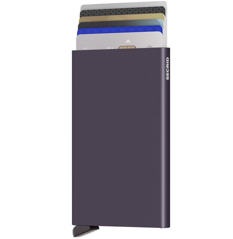 Cards up in dark purple Secrid Cardprotector