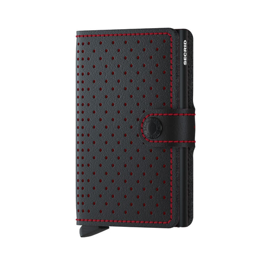 Front of black red Secrid Miniwallet Perforated