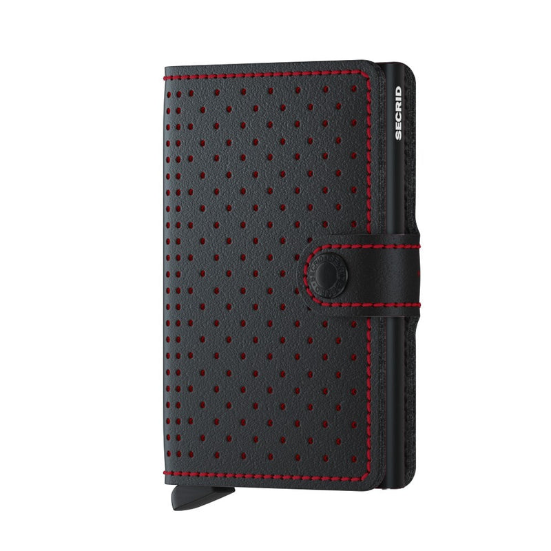 Front of black red Secrid Miniwallet Perforated