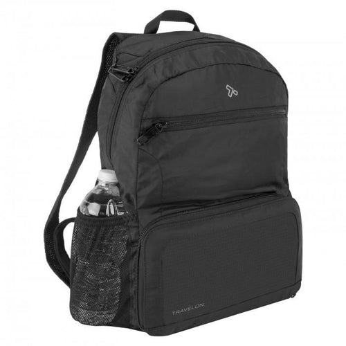 Travelon Anti-Theft Active Packable Backpack in colour Black- Forero’s Bags and Luggage Vancouver Richmond
