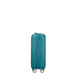 Side of golden yellow American Tourister Curio Spinner Carry-On
