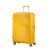 Front of golden yellow American Tourister Large Spinner