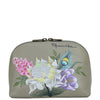Anuschka Hand Painted Leather Large Cosmetic Pouch in Regal Peacock back