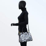 Anuschka Hand Painted Leather Zip Around Classic Satchel in Cleopatras Leopard on model