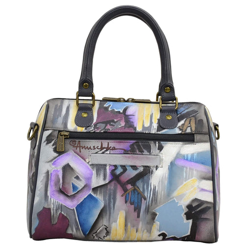 Anuschka Hand Painted Leather Zip Around Classic Satchel in Urban Jungle back