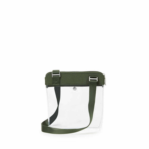 Baggallini Clear Pocket Crossbody Bag in Deep Green back
