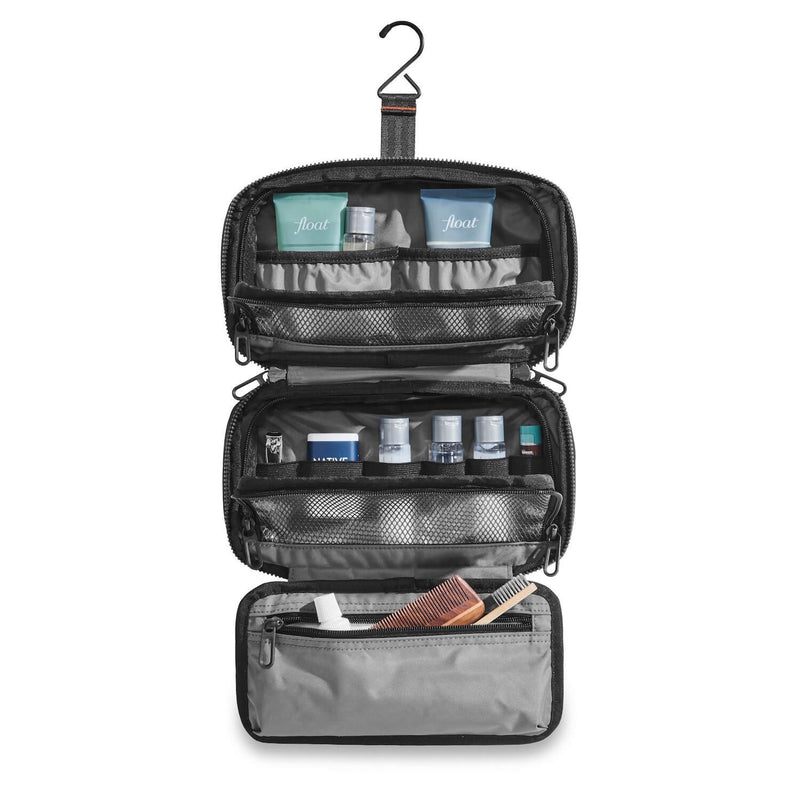 Briggs & Riley ZDX Hanging Toiletry Kit in Black open