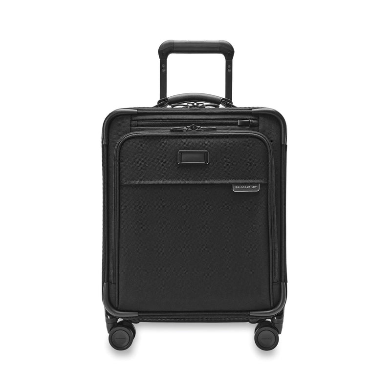 Front of black Briggs & Riley Baseline Compact Carry-On Spinner