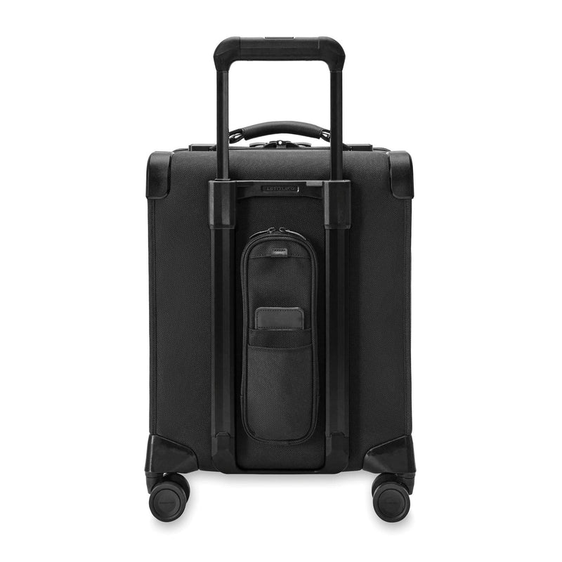 Back of black Briggs & Riley Baseline Compact Carry-On Spinner
