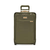 Front of olive Briggs & Riley Baseline Essential 2-Wheel Carry-On
