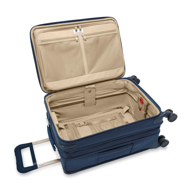 Inside of navy Briggs & Riley Baseline Essential Carry-On Spinner