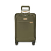 Front of olive Briggs & Riley Baseline Essential Carry-On Spinner